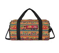 Sac de sport avec compartiment à chaussures - Motif fleurs indiennes - Organiseur de voyage pour la salle de sport - Pour femmes, hommes, enfants, filles, garçons
