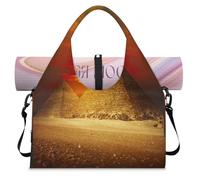 Sac de sport avec compartiment à chaussures Motif pyramides d'Égypte Pour la gym, le yoga, les voyages, couleur, L, Sac de voyage