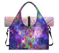 Sac de sport avec compartiment à chaussures Motif tête de mort Arbre Galaxie Weekend Sac fourre-tout pour salle de sport, yoga, voyage, couleur, L, Sac de voyage