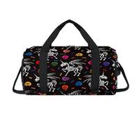 Sac de sport avec compartiment à chaussures motif tête de mort, licorne, cheval, w nd, voyage, gym, organiseur de bagages pour femmes, hommes, enfants, filles, garçons
