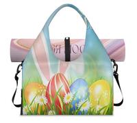 Sac de sport avec compartiment à chaussures Motif œufs de Pâques et lapin, couleur, L, Sac de voyage