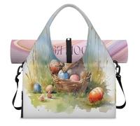 Sac de sport avec compartiment à chaussures Motif œufs de Pâques Lapin, couleur, L, Sac de voyage
