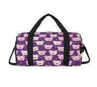Sac de sport avec compartiment à chaussures - Motif visages de cochon mignon - Sac de voyage - Organiseur de bagages de gym pour femmes, hommes, enfants, filles, garçons
