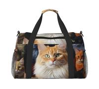 Sac de sport avec compartiment à chaussures pour homme et femme Motif corbeau, Chats animaux, Taille unique, Sac de voyage