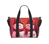 Sac de sport avec compartiment à chaussures pour homme et femme Motif planètes, étoiles et galaxie, Deux bonhommes de neige ensemble, Taille unique, Sac de voyage