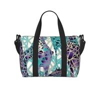 Sac de sport avec compartiment à chaussures pour homme et femme Motif planètes, étoiles et galaxie, Motif girafe bleue, Taille unique, Sac de voyage