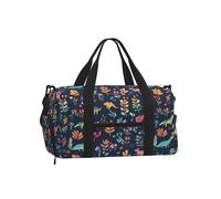 Sac de sport avec compartiment à chaussures, résistant à l'eau, motif feuilles de forêt, sac de sport pour la danse, le yoga et le yoga
