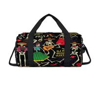 Sac de sport avec compartiment à chaussures Squelette Dance Day of The Dead - Sac de voyage pour la gym - Organiseur de bagages pour femmes, hommes, enfants, filles, garçons