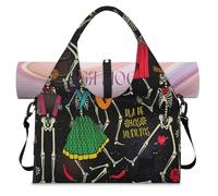 Sac de sport avec compartiment à chaussures Squelette Dance Day of The Dead Sac fourre-tout pour la gym, le yoga, les voyages, couleur, L, Sac de voyage