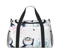 Sac de sport avec compartiment, sac de sport avec compartiment, sac fourre-tout pour homme et femme, sac fourre-tout pour femme avec imprimé « I Love Penguins »