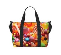 Sac de sport avec deux petits lapins mignons pour homme et femme, sac de voyage avec compartiment à chaussures, sacs d'entraînement, Bonbons sucrés, Taille unique, Sac de voyage