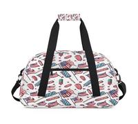 Sac de sport avec drapeau américain du 4 juillet pour femmes, hommes, enfants, filles, garçons, sac de voyage, sac de voyage, sac de sport, sac de sport 24 L, sac de sport sac fourre-tout pour