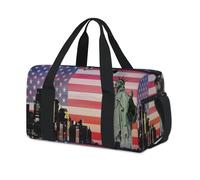 Sac de sport avec drapeau américain, New York, sac de week-end, sac fourre-tout, décontracté, voyage, gym, pour enfants, filles, garçons, femmes, hommes