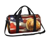 Sac de sport avec drapeau de baseball américain - Sac de voyage décontracté pour enfants filles garçons femmes hommes