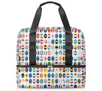 Sac de sport avec drapeaux ronds pour femmes, hommes, garçons et filles, 21 L, sac fourre-tout séparé pour voyage, gym, yoga, couleur, Big, Organiseur de sac