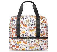 Sac de sport avec feuilles de baies d'automne pour femmes, hommes, garçons et filles, 21 L, sac fourre-tout séparé pour voyage, gym, yoga, couleur, Big, Organiseur de sac