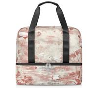Sac de sport avec feuilles de palmier et flamants roses pour femmes, hommes, garçons et filles, 21 L, sac fourre-tout séparé pour voyage, gym, yoga, couleur, Big, Organiseur de sac
