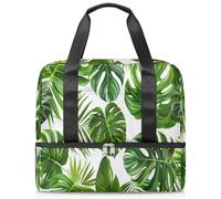 Sac de sport avec feuilles tropicales pour femmes, hommes, garçons et filles, 21 L, sac fourre-tout séparé pour voyage, gym, yoga, couleur, Big, Organiseur de sac