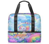 Sac de sport avec fleurs, éléphants et papillons pour femmes, hommes, garçons et filles, 21 L, sac fourre-tout séparé pour voyage, gym, yoga, couleur, Big, Organiseur de sac