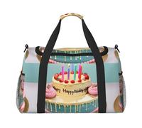 Sac de sport avec impression « Happy Birthday Big Cake » sous le siège, noir, One Size