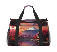 Sac de sport avec impression paysage du Japon Mount Fuji, noir, One Size
