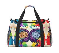 Sac de sport avec imprimé cerveau gauche et droit - Sac de sport sous le siège, noir, One Size