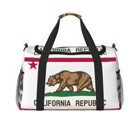 Sac de sport avec imprimé drapeau de l'État de Californie, noir, One Size