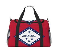 Sac de sport avec imprimé drapeau de l'État de l'Arkansas sous le siège, noir, One Size