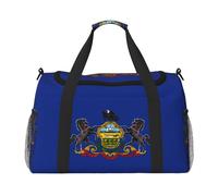 Sac de sport avec imprimé drapeau de l'État de Pennsylvanie, noir, One Size