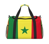 Sac de sport avec imprimé drapeau du Sénégal sous le siège, noir, One Size
