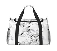Sac de sport avec imprimé grue japonaise pour homme et femme