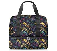 Sac de sport avec imprimé manette de jeu pour femmes et hommes Kirls Garçons Filles 21 L Sac fourre-tout séparé pour voyage, gym, yoga, couleur, Big, Organiseur de sac