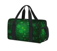 Sac de sport avec imprimé trèfles porte-bonheur pour enfants, filles, garçons, femmes, hommes, pour la nuit, le week-end, sac de voyage, sac de sport décontracté