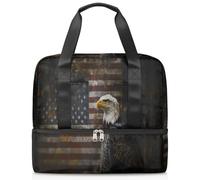 Sac de sport avec motif aigle à tête blanche pour femmes, hommes, garçons et filles, 21 L, sac fourre-tout séparé pour voyage, gym, yoga, couleur, Big, Organiseur de sac
