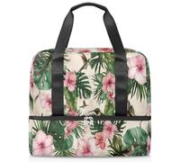 Sac de sport avec motif colibri à fleurs tropicales pour femmes, hommes, garçons, filles, 21 L, sac fourre-tout séparé pour voyage, gym, yoga, couleur, Big, Organiseur de sac