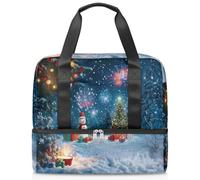 Sac de sport avec motif de dessin animé Merry Christmas pour femmes, hommes, garçons et filles, 21 L, sac fourre-tout séparé pour voyage, gym, yoga, couleur, Big, Organiseur de sac