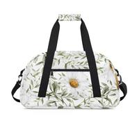 Sac de sport avec motif de marguerites et plantes - Petit sac de voyage pour entraînement de nuit, gymnastique, danse et ballet, Plantes marguerites, 18.9 x 8.7 x 10.6 in, Sacs polochons