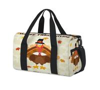 Sac de sport avec motif dessin animé « Happy Thanksgiving » pour le week-end, sac fourre-tout décontracté pour voyage, gym, enfants, filles, garçons, femmes, hommes