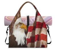 Sac de sport avec motif drapeau américain pour femme et homme, sac de week-end avec compartiment à chaussures, sac fourre-tout à bandoulière pour yoga, gym, voyage, couleur, L, Organiseur de sac