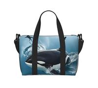 Sac de sport avec motif drapeau grec pour homme et femme, sac de voyage avec compartiment à chaussures, sac d'entraînement, Orca Killer Whale., Taille unique, Sac de voyage