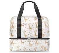 Sac de sport avec motif girafes mignonnes pour femmes, hommes, garçons et filles, 21 L, sac fourre-tout séparé pour voyage, gym, yoga, couleur, Big, Organiseur de sac