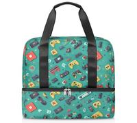 Sac de sport avec motif manette de jeu pour femmes et hommes Kirls Garçons Filles 21 L Sac fourre-tout séparé pour voyage, gym, yoga, couleur, Big, Organiseur de sac
