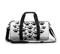 Sac de sport avec motif papillons mignons pour homme et femme, sac de nuit avec compartiment à chaussures, sacs d'entraînement, Cœur imprimé patte de chien, 17.7in/9in/9in, Art Déco