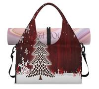 Sac de sport avec motif sapin de Noël et flocon de neige pour homme et femme, sac de week-end de Noël avec compartiment à chaussures, sac fourre-tout à bandoulière pour yoga, gym, voyage, couleur, L,