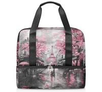 Sac de sport avec motif Tour Eiffel de Paris pour femmes, hommes, garçons et filles, 21 L, sac fourre-tout séparé pour voyage, gym, yoga, couleur, Big, Organiseur de sac