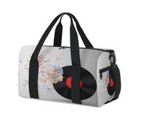 Sac de sport avec notes de musique et CD - Sac fourre-tout pour le week-end, le voyage, la gym, les enfants, les garçons, les femmes, les hommes