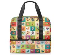 Sac de sport avec oiseaux mignons pour femmes, hommes, garçons et filles, 21 L, sac fourre-tout séparé pour voyage, gym, yoga, couleur, Big, Organiseur de sac
