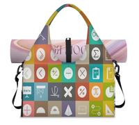 Sac de sport avec panneau d'éducation mathématique pour femme et homme - Sac de week-end avec compartiment à chaussures - Sac fourre-tout à bandoulière pour yoga, gym, voyage, couleur, L, Organiseur