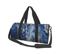 Sac de sport avec poche humide et compartiment à chaussures - Motif drapeau rayé et cerf - Pour homme et femme, Bleu abstrait, Taille unique, Sac de voyage