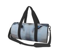Sac de sport avec poche humide et compartiment à chaussures pour homme et femme Motif flocon de neige Bleu, Blue Eyes Wolf, Taille unique, Sac de voyage